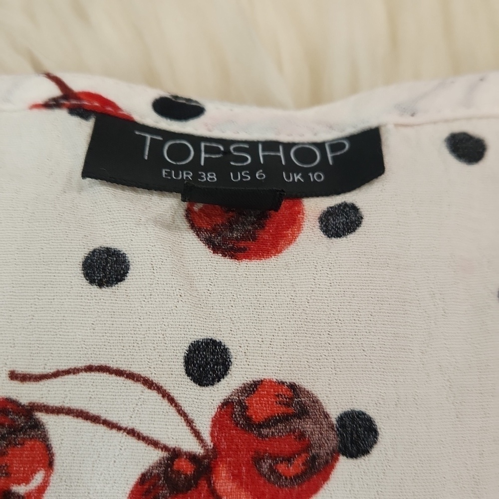 Topshop Cherry Polka Dot Blouse - Picture 2 of 7